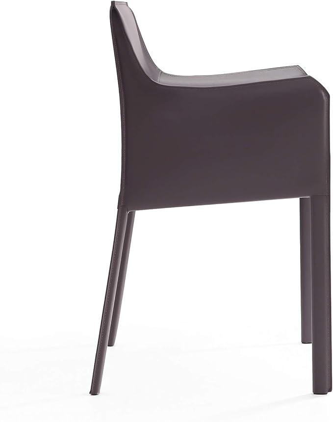 Manhattan Comfort Paris Modern Saddle Leather Dining Chairs, Metal Frame - Image 4
