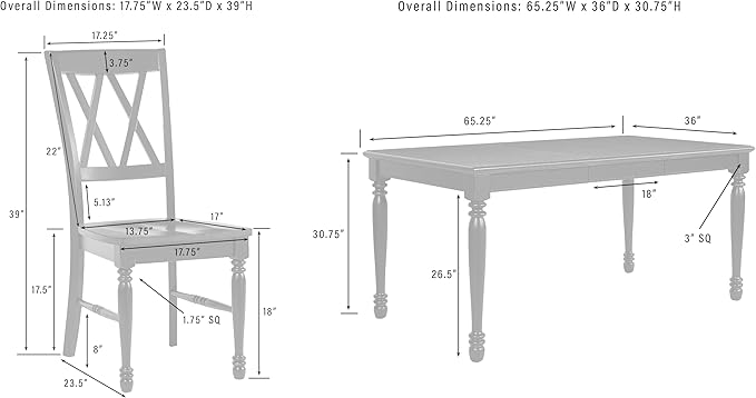Crosley Furniture Shelby 7-Piece Traditional Dining Table Set - Image 4