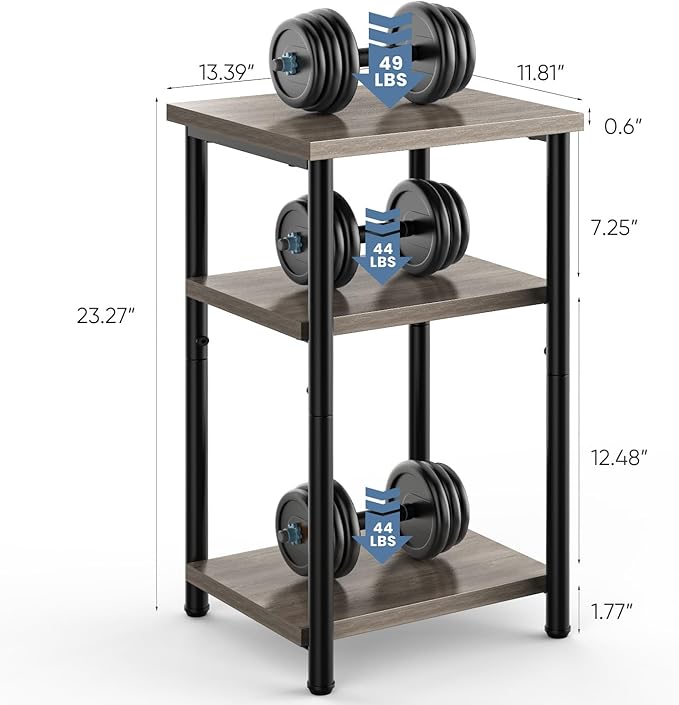 DUMOS End Table, 3 Tier Side Sofa Tables - Image 3