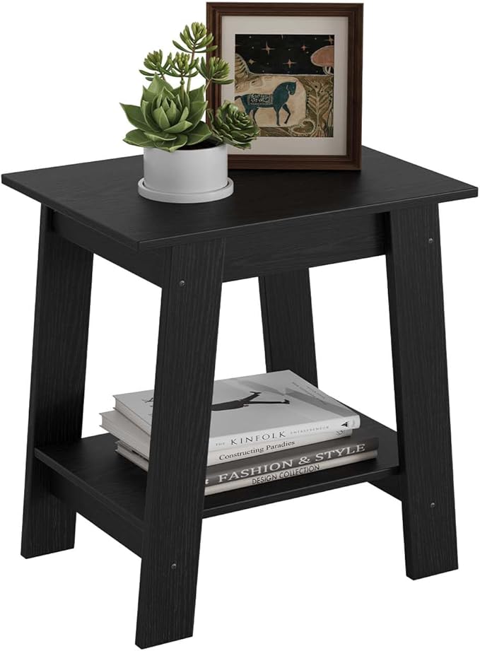 End Table with Double Storage Shelves, Small Space Side Table - Image 8
