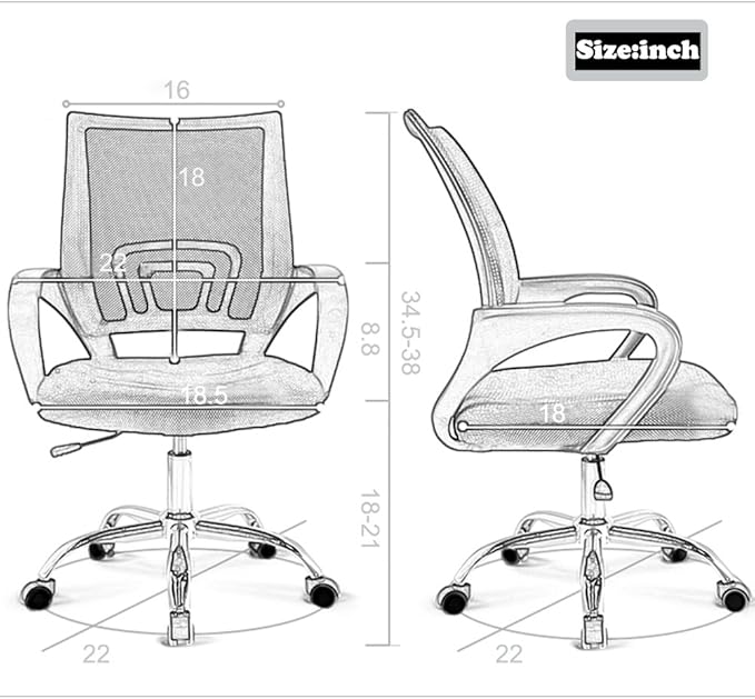 BestOffice Office Chair Ergonomic Cheap Desk Chair Mesh Computer Chair Lumbar - Image 3
