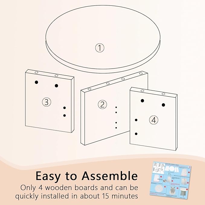 Wood End Table, Round Side Tables Living Room, Small End Tables - Image 7