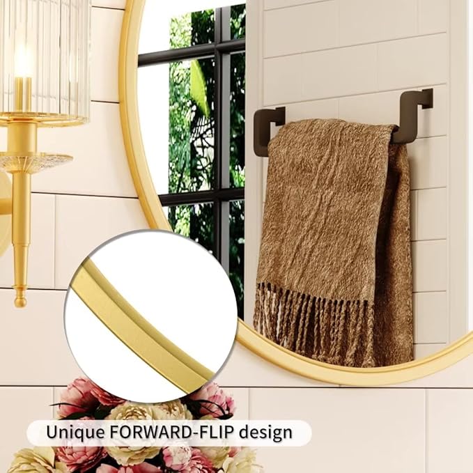 Growsun Gold Round Mirror, 24 inch Circle Wall Mirror - Image 4