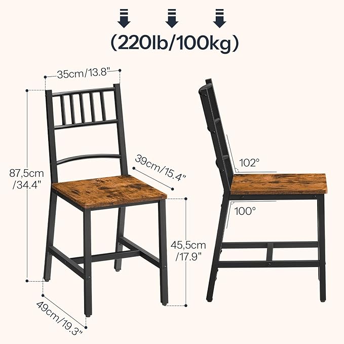 HOOBRO Kitchen Chairs Set of 4, Wooden Dining Room Chairs - Image 3