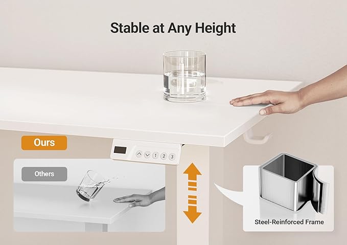 Seang Electric Standing Desk Adjustable Height, 55 x 24 Inch Sit Stand Desk - Image 6