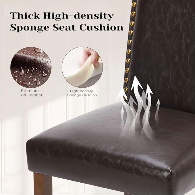 Kitchen Chairs Set of 2 Modern Upholstered Fabric Seat - Image 4
