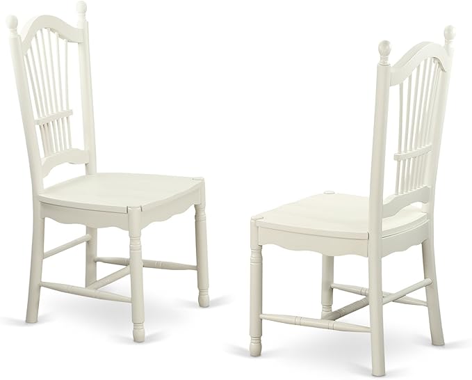 East West Furniture DOVE7-LWH-W 7 Piece Dining Table Set Consist of a Rectangle - Image 6