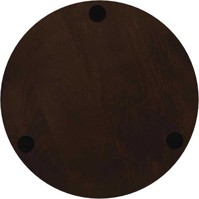 HomePop Walnut Mango Wood End/Side Round Table - Image 7
