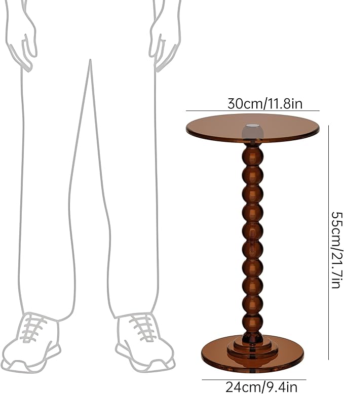 Acrylic Side Table, End Table Round Top - Image 3