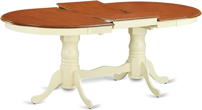 East West Furniture PLAV5-WHI-W 5 Piece Dining Room Table Set Includes an Oval - Image 4