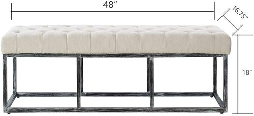 24KF Upholstered Tufted Long Bench - Image 2