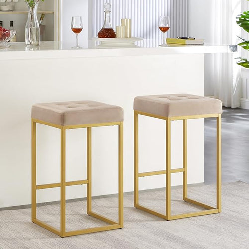 24KF Contemporary Counter Height Bar Stool Set of 2 by WEMARTHOMEDECOR