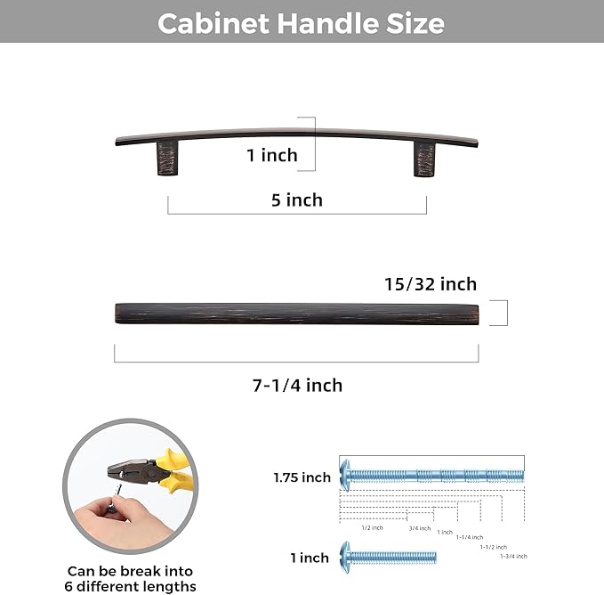 5 Pack Cabinet Handles 5" Hole Center - Image 3