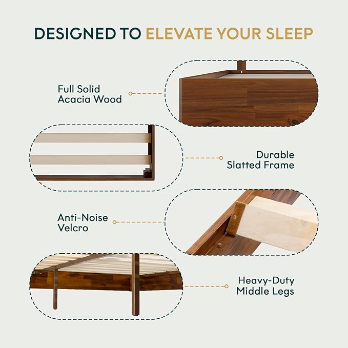 Nipe Platform Bed Frame with Headboard Size Queen - Image 3