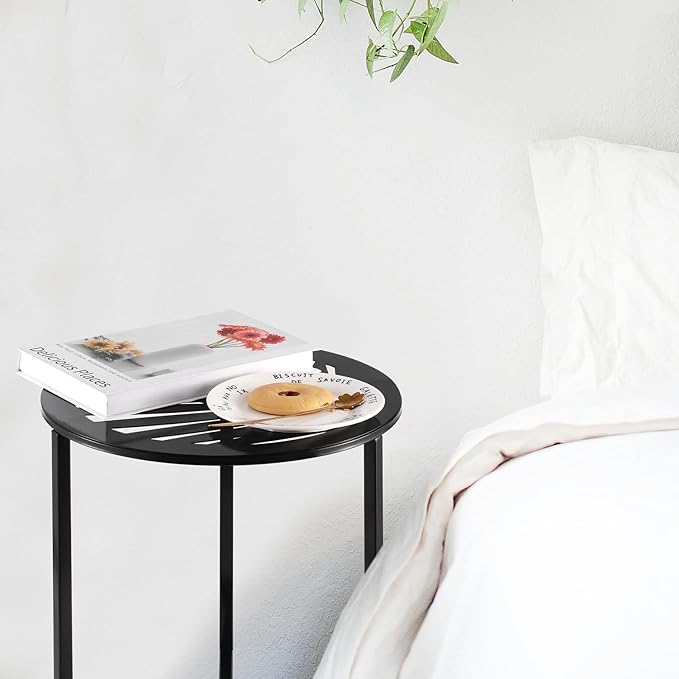 1 Packs 13" Metal Outdoor Side Tables Small Black Outside End Table - Image 6