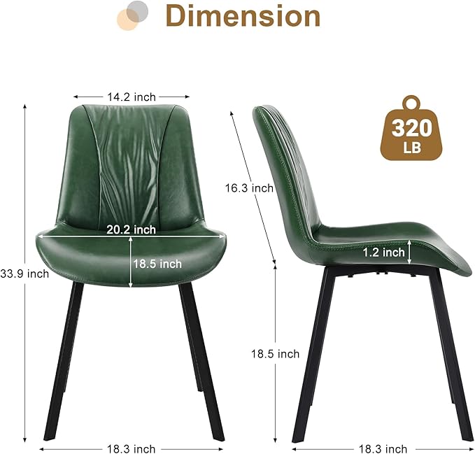 Upholstered Dining Chairs Set of 4, Modern Kitchen & Dining Room Chairs - Image 4