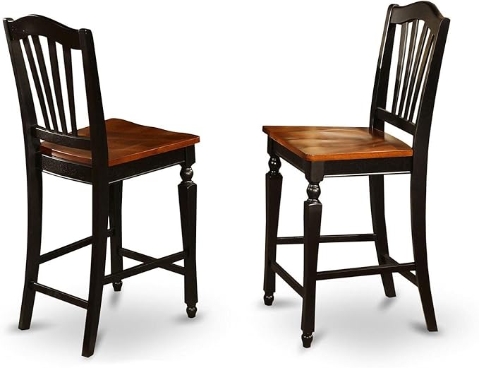 East West Furniture TRCH5-BLK-W 5 Piece Counter Height Pub Set Includes a Round - Image 3