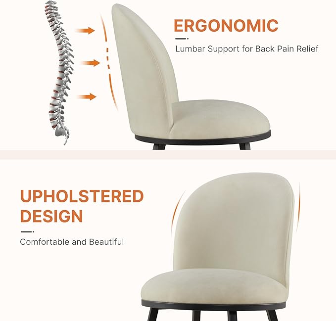 Dining Chairs Set of 2, Fabric Upholstered Dining Room Chairs - Image 4