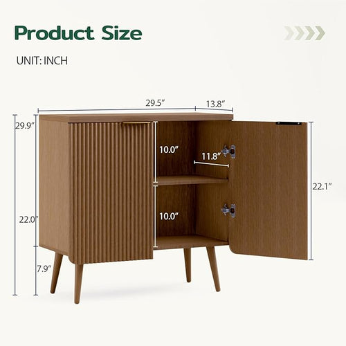 29.5" Sideboard Cabinet with 2 Doors, Modern Buffet Cabinet with Adjustable - Image 2