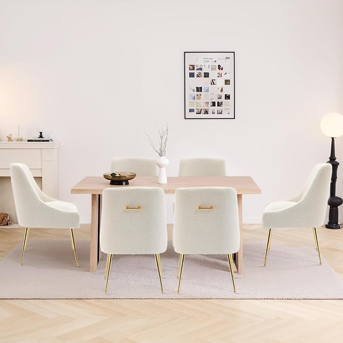 Modern Velvet Dining Chairs Set of 6, Contemporary Upholstered Furniture - Image 2
