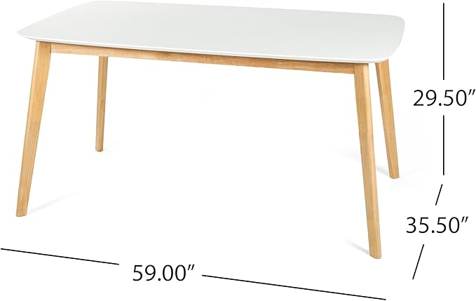 5-Piece Dining Set, Mid-Century Modern Solid Wood Table & Chair Set - Image 4
