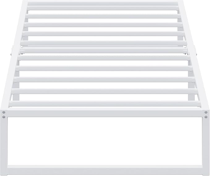 EMODA 12 Inch Twin Bed Frames, Metal Platform White Bed Frame Twin No Box - Image 7