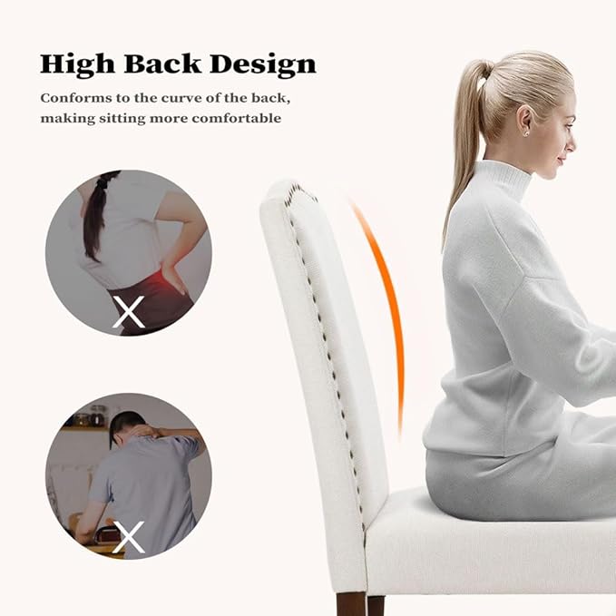 Kitchen Chairs Set of 4 Modern Upholstered Fabric Seat - Image 5