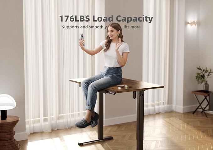YDN Standing Desk with Drawers, Electric Adjustable Height 55 x 24 Inch Stand - Image 7