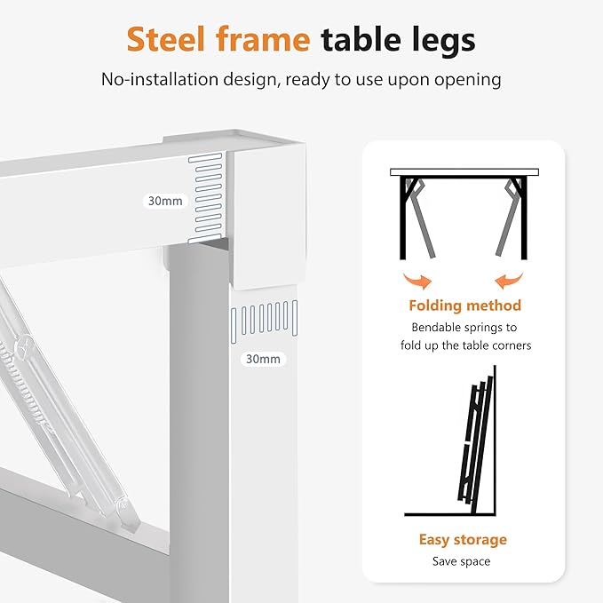 Folding Desk, 62 inch No Assembly Folding Desks - Image 7
