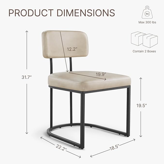 Dining Chairs Set of 6, Upholstered Modern Kitchen Chairs - Image 2