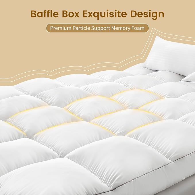 Decroom 5 Inch Memory Foam Mattress Topper Twin Size, Filled - Image 2