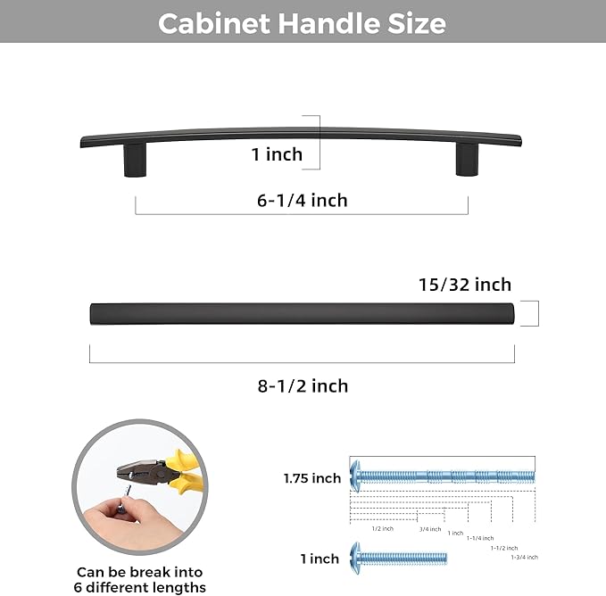 25 Pack Cabinet Handles 6.25" Hole Center - Image 3