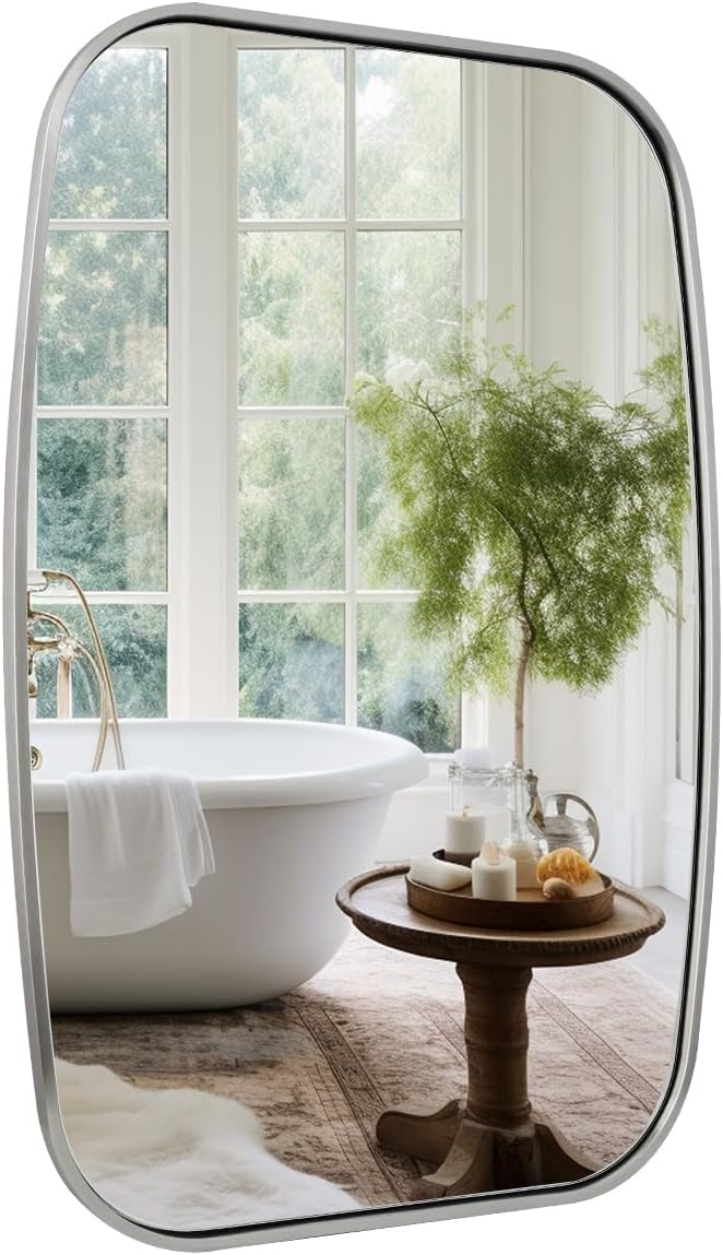 ANDY STAR Brushed Nickel Oval Bathroom Mirror - Image 9