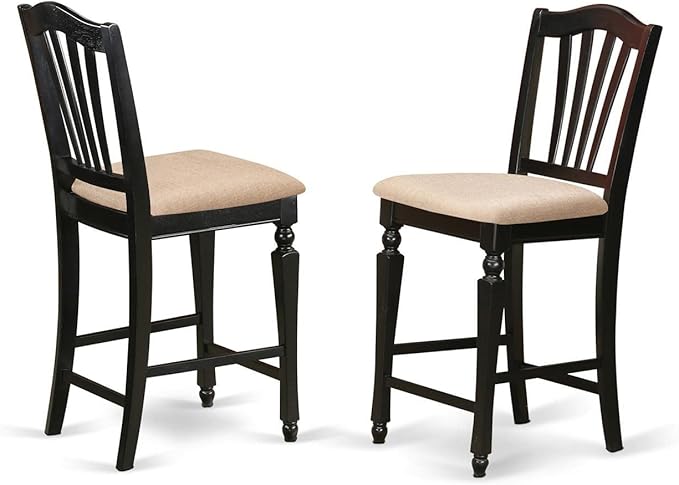 East West Furniture TRCH5-BLK-C 5 Piece Kitchen Counter Height Dining Table Set - Image 3
