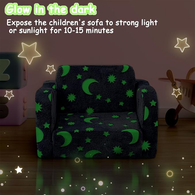 Kids Toddler Chair, 2-in-1 Toddler Couch Fold Out, Convertible Chairs - Image 7