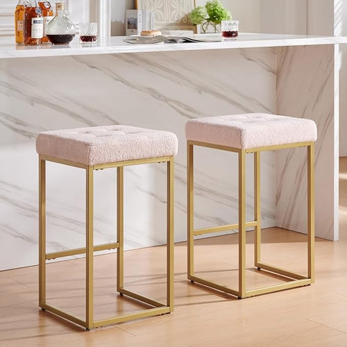 24KF Contemporary Counter Height Bar Stool Set of 2 by WEMARTHOMEDECOR