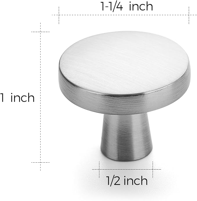 Ravinte 40 Pack Drawer Pulls 1-1/4 Inch Kitchen Cabinet Knobs Brushed Nickel - Image 3