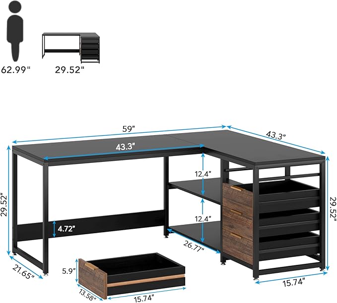 Tribesigns L Shaped Computer Desk - Image 2