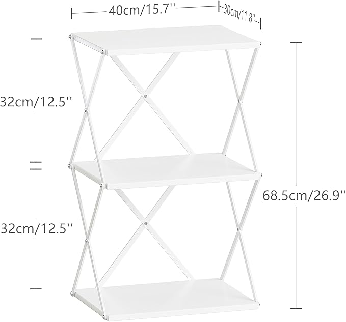 3-Tier End Table Small Side Table Tall Bedside Night Stand - Image 3