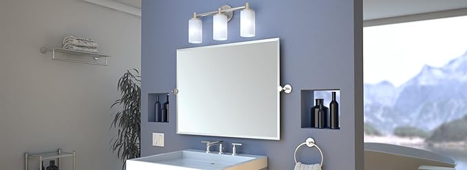 Gatco 4299SM Latitude II Rectangle Mirror, 24 H x 24 W, Satin Nickel - Image 3