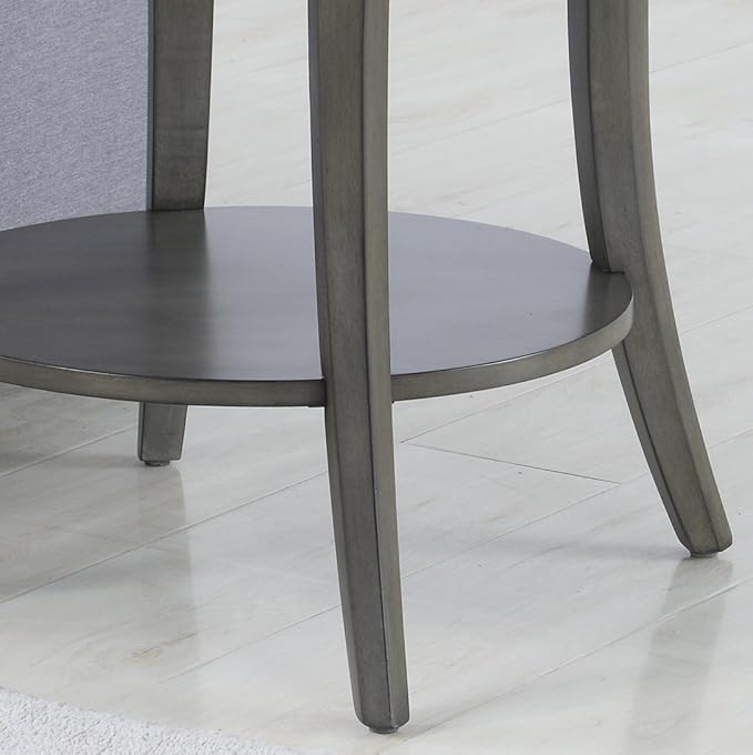 Roundhill Furniture Perth Contemporary Oval Shelf End Table - Image 3