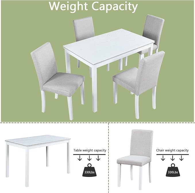 KEIKI 5-Piece Standard Height Dining Table Set - Image 7