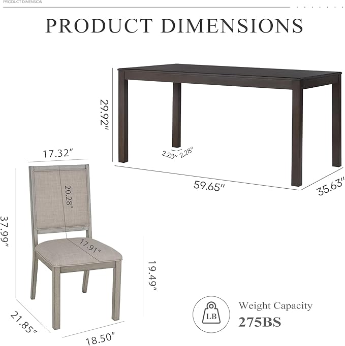 COLAMY Modern Rectangular Dining Table Set, 4-6 Person Capacity, Requires - Image 5