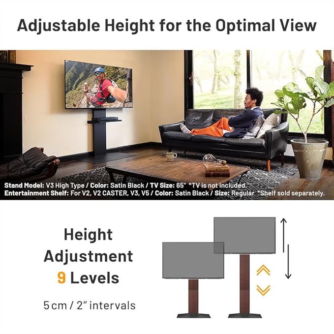 WALL V3 High Type | Sleek 32-80 Inch Universal Ultra Thin TV Stand | Walnut | - Image 4