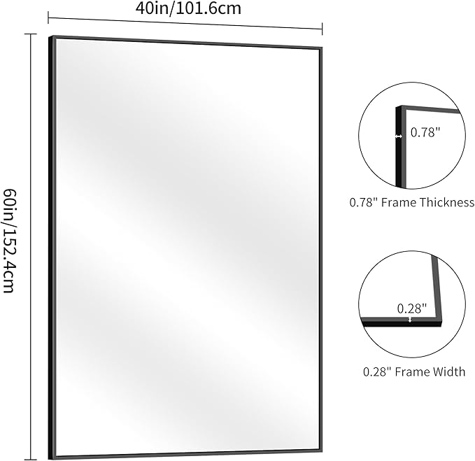 YIROMAN Bathroom Mirror 60"x40", Large Brushed Gold Bathroom Mirror - Image 7
