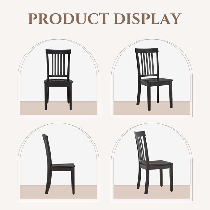 COLAMY Wooden Dining Chairs Set of 6, Spindle High Back Windsor Kitchen Side - Image 8
