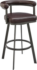 Armen Living Magnolia Swivel Counter Stool in Brown Metal by ArmenLiving