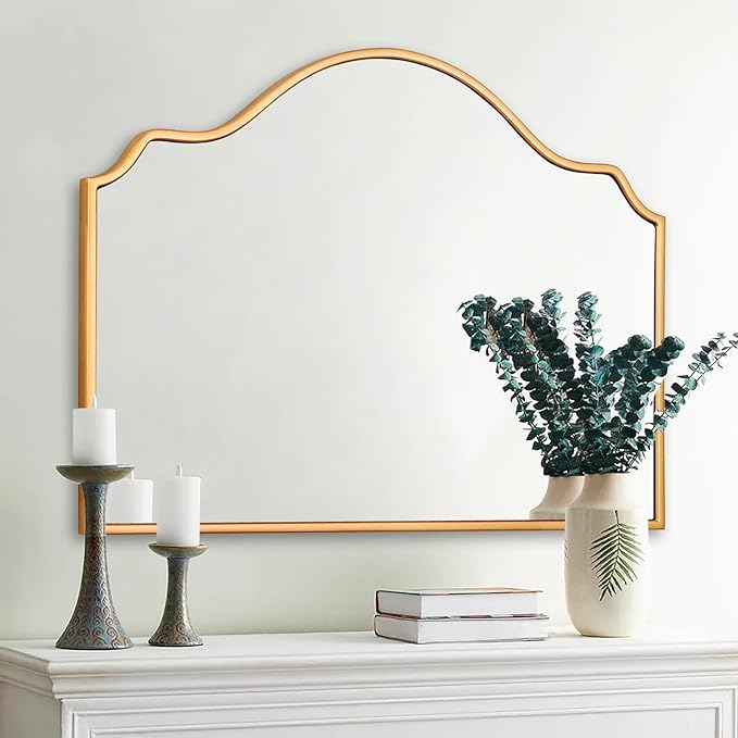 Chende Gold Arched Mirror, Large Wall Mirror by ChendeMirror