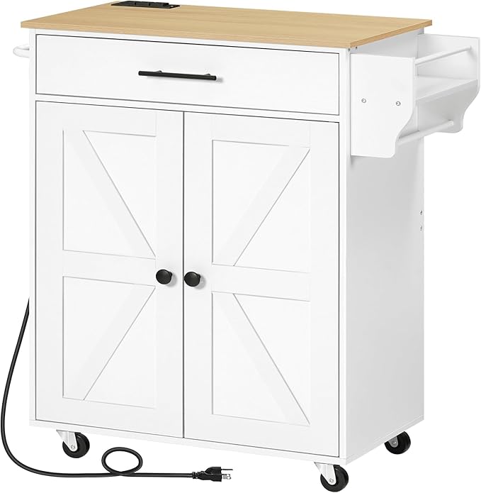 HOOBRO Kitchen Island with Power Outlet, Kitchen Storage Island with Large by HOOBRO