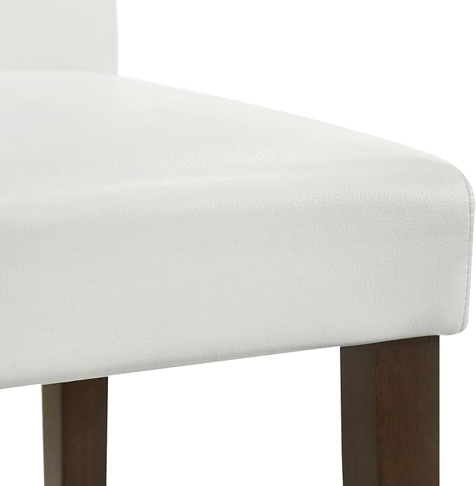 CHITA Counter Height Bar Stools Set of 3, PU Leather in White - Image 9